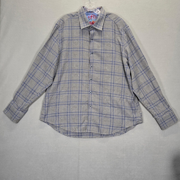 Robert Graham Other - ROBERT GRAHAM Men's Dash Art Long Sleeve Button Up  XXL  2XL  Gray Blue